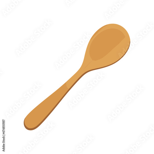wood spoon isolated vector