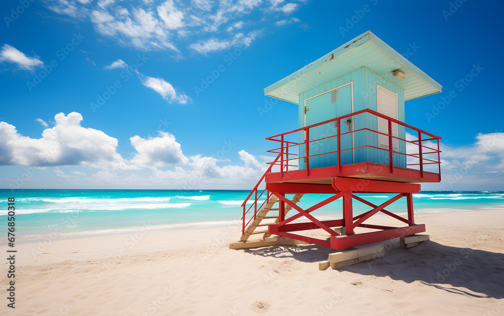 Fototapeta premium Lifeguard tower on beach