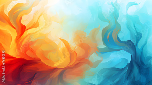 abstract background with red and blue flames