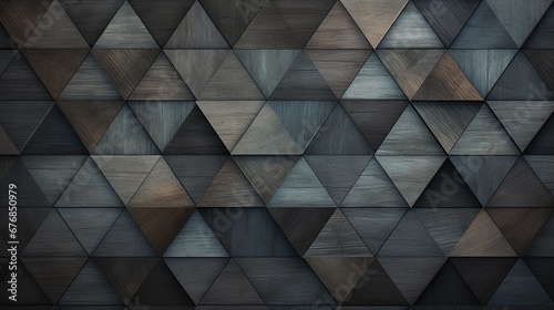 Rustic Weathered Geometric Wooden Texture in Dark Gray Vintage Background with Artistic Grain Patterns