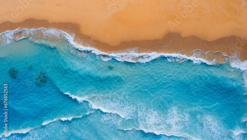 Mesmerizing Turquoise Waters in Stunning Beach Aerial View