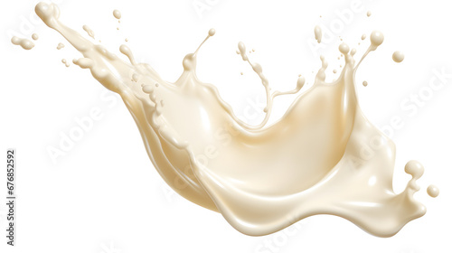 White Chocolate Milk Splash on transparent background PNG photo