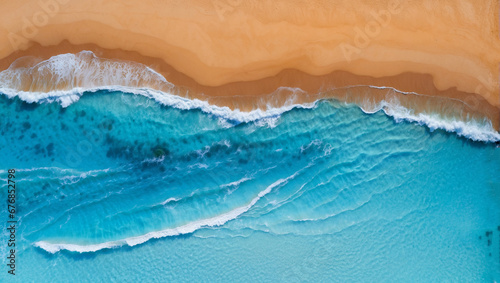 Mesmerizing Turquoise Waters in Stunning Beach Aerial View
