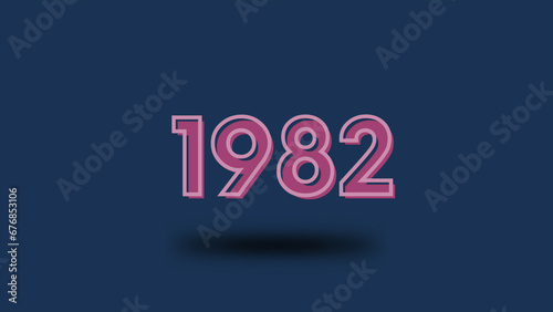 Obraz na płótnie 3d rendering flip board year 1982