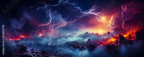 Celestial Wonders: Nebula and Star-Studded Deep Space Vista
