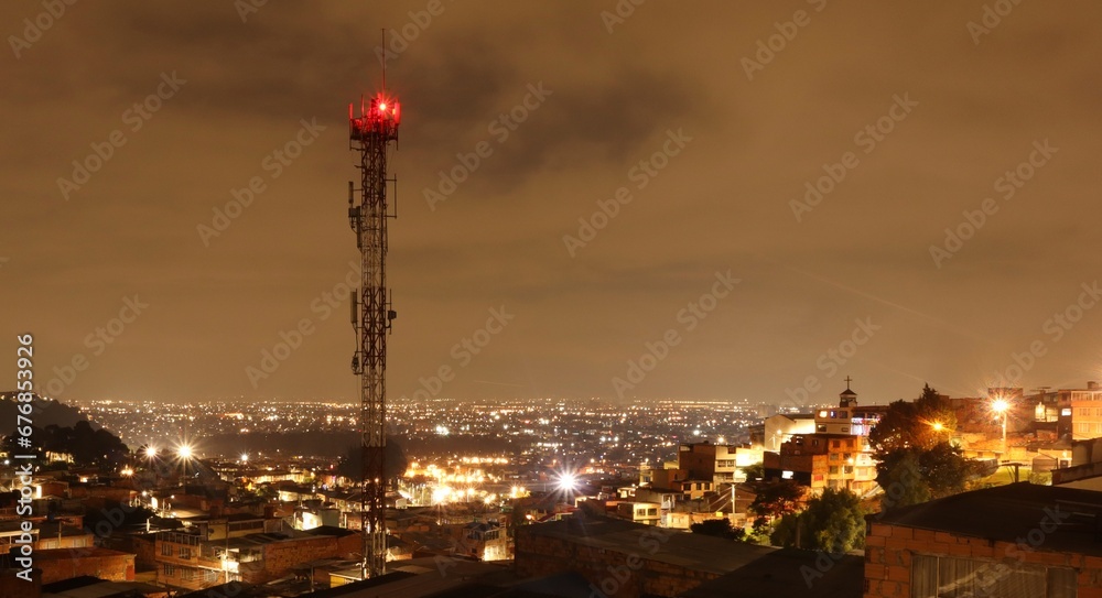 The city of Bogota at night