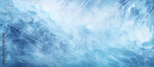 Blue ice surface texture in winter Natural background AI generated image © orendesain99