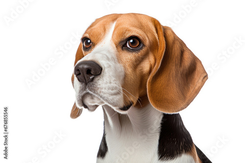 Portrait of beagle dog on white background © Venka
