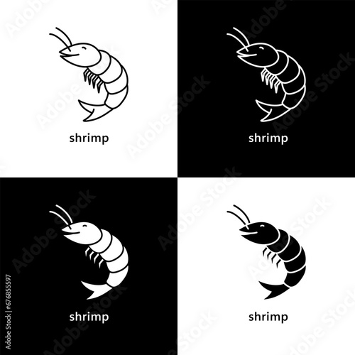 Shrimp Seafood. Prawn Healthy food Logo Icon