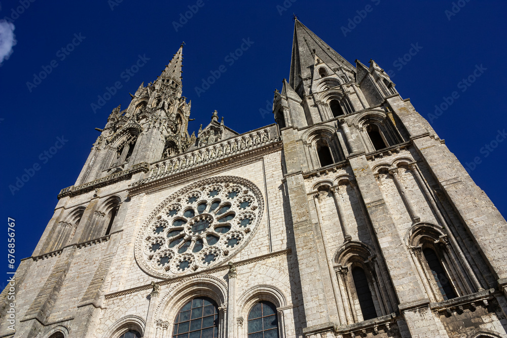 Close up of the cathedral of Chartres