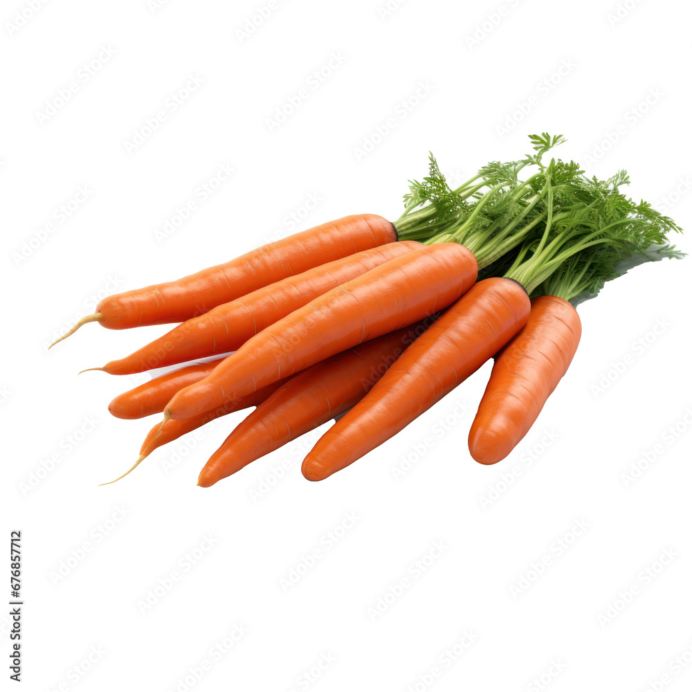 Freshly picked carrots isolated on white background. Freshly picked carrots isolated on white background.