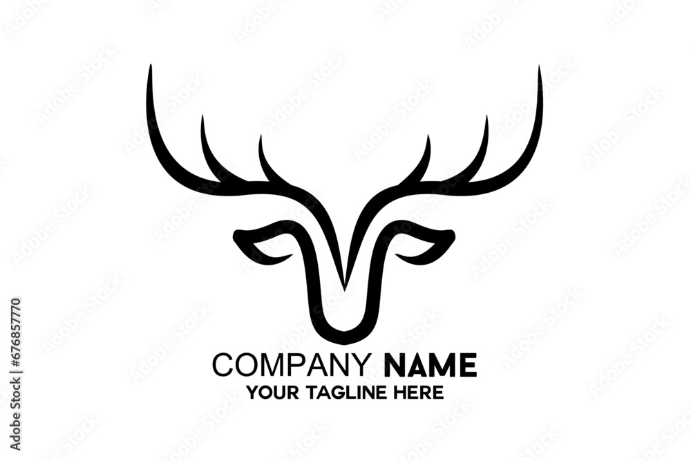 Unique deer head vector logo Unique deer head vector logo