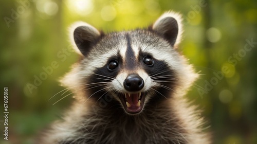portrait of a raccoon © Amer