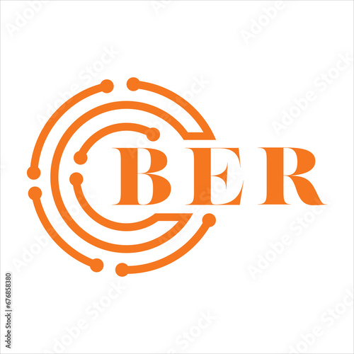 BER letter design. BER letter technology logo design on white background. BER Monogram logo design for entrepreneur and business