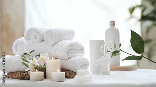 spa still life with towels