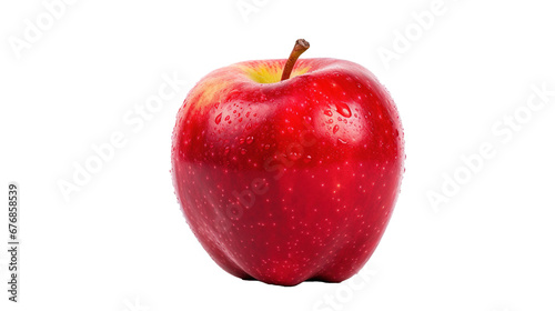 An apple isolated on transparent background, image with background removed, created with Generative Ai technology.