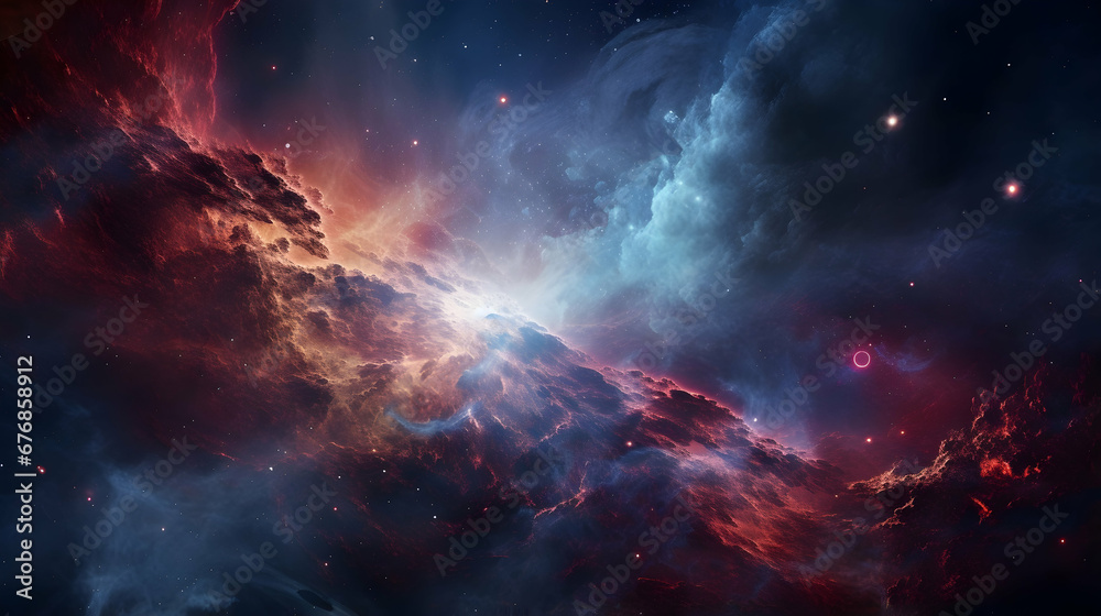 Planets and galaxy, science fiction wallpaper. Beauty of deep space,AI