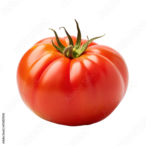 Heirloom tomato isolated on white. 