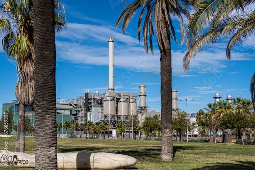 Barcelona, Spain-November 1, 2023. TERSA Biogas Energy Utilization Plant, production and commercialization of electric energy, from the old Garraf gas collector. photo