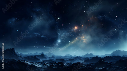 Galaxy with stars and space dust in the universe galaxy,Generative Ai. © photo