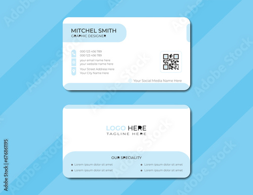 Creative And Clean Business Card Template, Creative Business Card Design, Double-sided Creative Business Card Template, Modern Business Card Design, Vector Illustration.