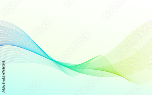 透明感あるグリーンの曲線の抽象的な背景イメージ