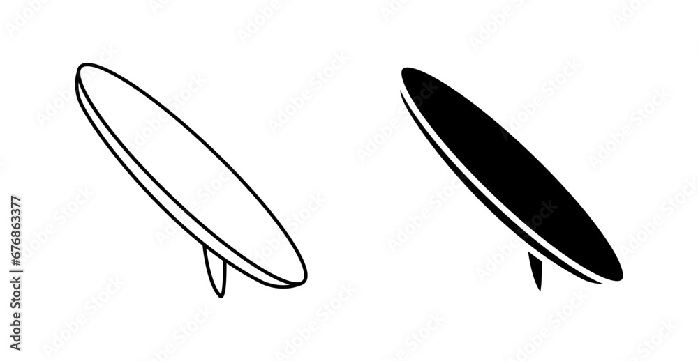 Surfboard vector icon set. vector illustration - obrazy, fototapety, plakaty 