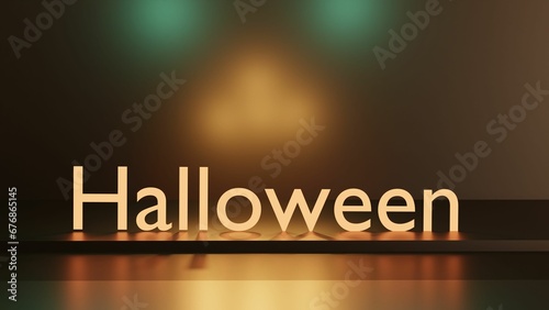 Digital illustration of a bright orange Halloween sign