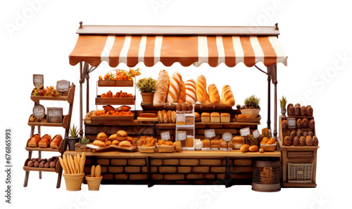 un stand de boulangerie pour un marché - isolé sur fond transparent photo