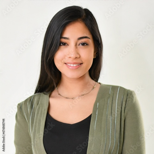 Mujer latina sonriendo a la cámara  photo