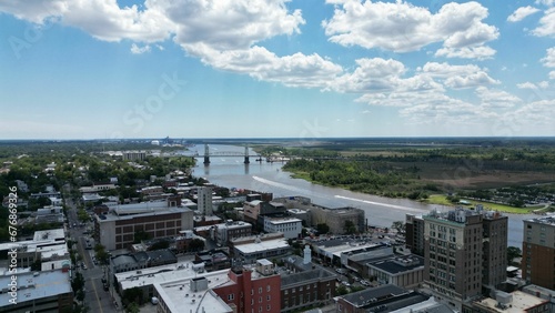 Aerial view of the downtown Wilmington, NC, USA photo