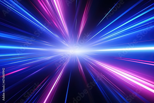 Abstract background with glowing lines in blue and pink colors.