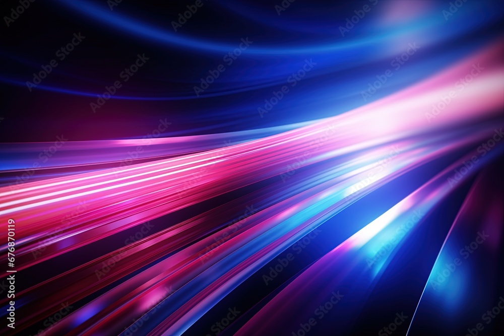 Abstract background with glowing lines in blue and pink colors.