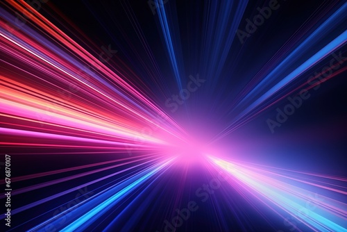 Abstract background with glowing lines in blue and pink colors.