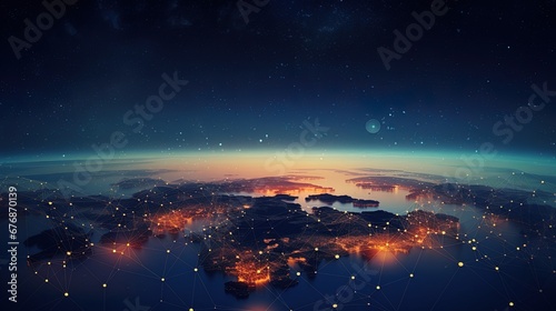 Global communication with a light network, ai generative photo