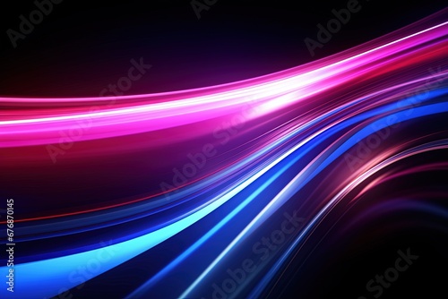 Abstract background with glowing lines in blue and pink colors.