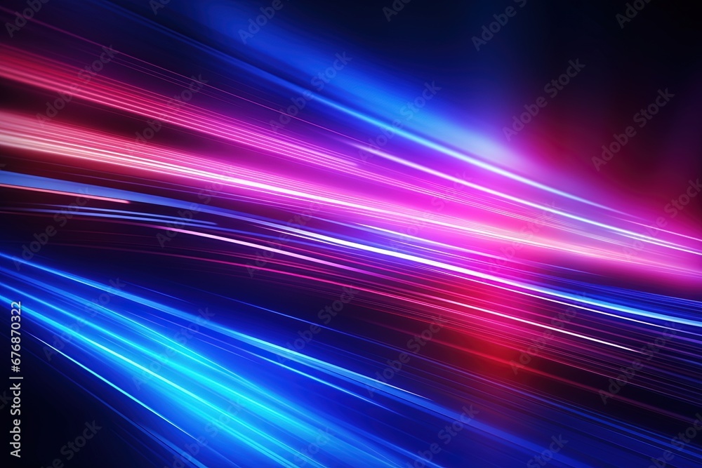 Abstract background with glowing lines in blue and pink colors.