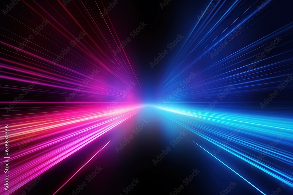 Abstract background with glowing lines in blue and pink colors.