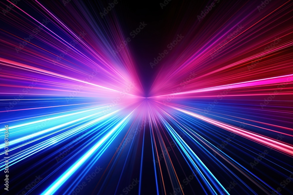 Abstract background with glowing lines in blue and pink colors.