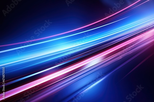 Abstract background with glowing lines in blue and pink colors.