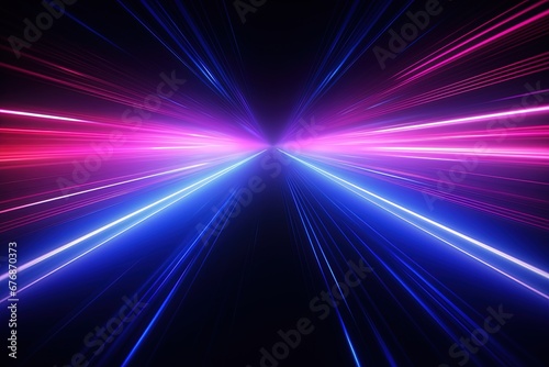 Abstract background with glowing lines in blue and pink colors.