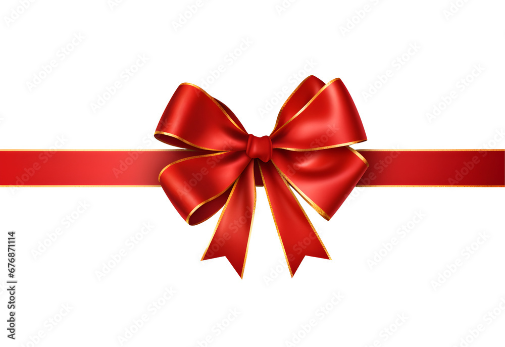 Christmas ribbon and bow with christmas color on white background Christmas ribbon and bow with christmas color on white background