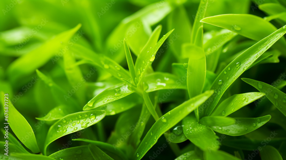 Green Plants and Fresh Grass Closeup: Nature's Vibrant Background Green Plants and Fresh Grass Closeup: Nature's Vibrant Background