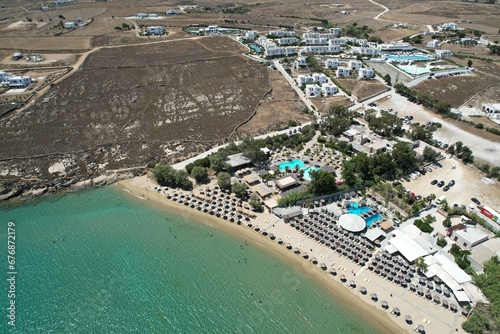 Aerial views from over the Punda Coast on the Greek Island of Paros