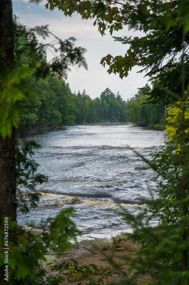 Tahquamenon River Nestled Amidst Lush Greenery Tahquamenon River Nestled Amidst Lush Greenery