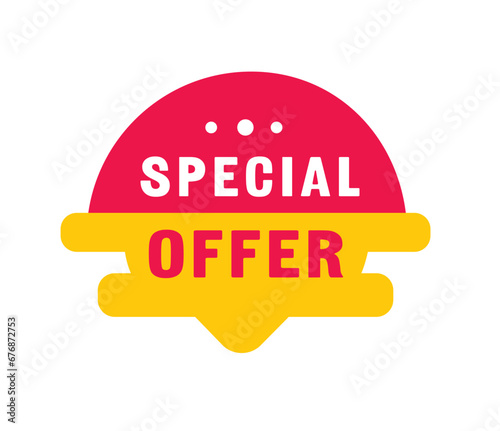 Special offer banner design element modern style. Discounts symbol for marketing, business, product advertising. Vector illustration.