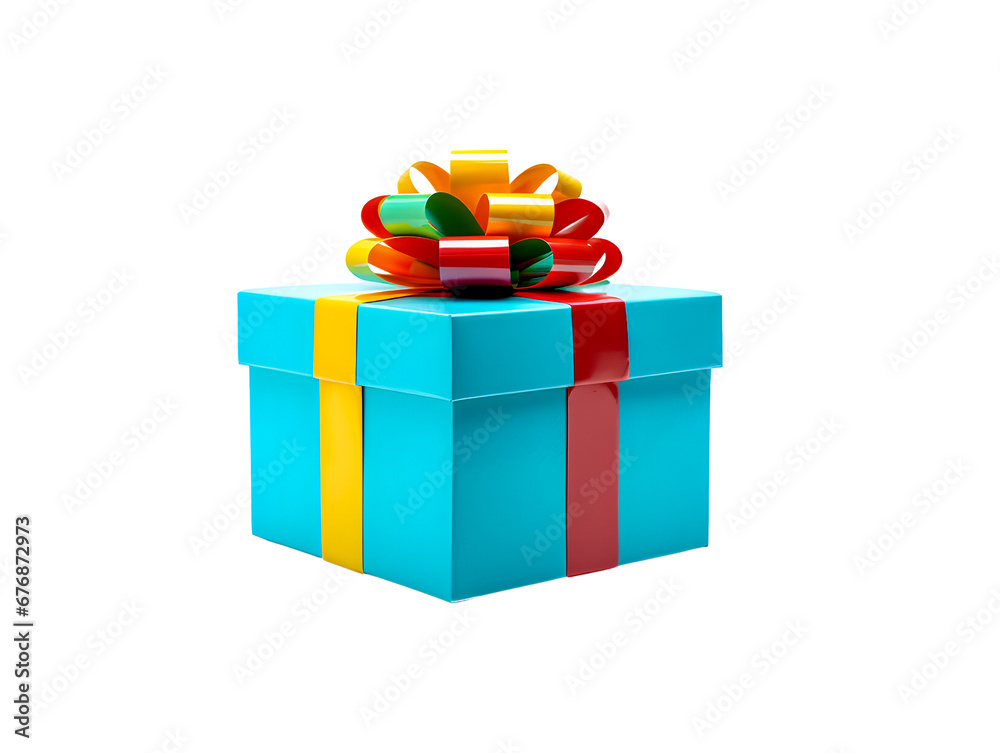 Obraz premium Christmas unique and different style gift funny box on white background