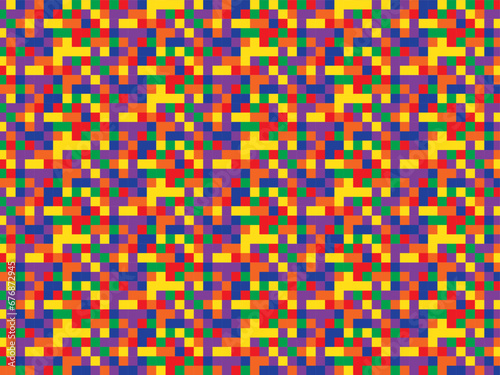 red and yellow pixel art background pattern