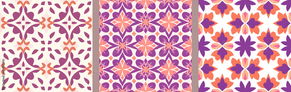 Set of Moroccan seamless pattern collection for versatile design. Ideal for background.. Variable palette Set of Moroccan seamless pattern collection for versatile design. Ideal for background.. Variable palette