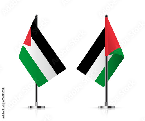 Palestine national flags vector illustration set isolated on white background. Realistic official palestinian symbol of country. Palestine Independence Day